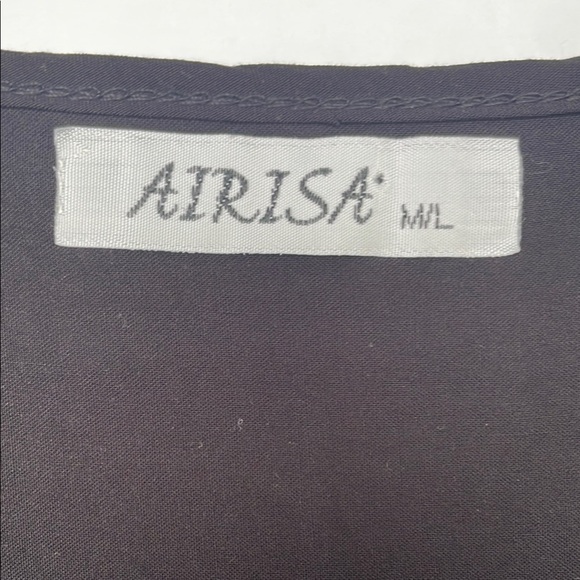 Airisa Women’s Black V-Neck Flutter Sleeve Tiered Cotton Midi Dress Sundress M/L - Picture 3 of 14